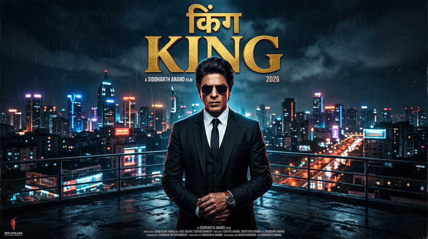 King Shah Rukh Khan Movie official poster featuring SRK and Suhana Khan