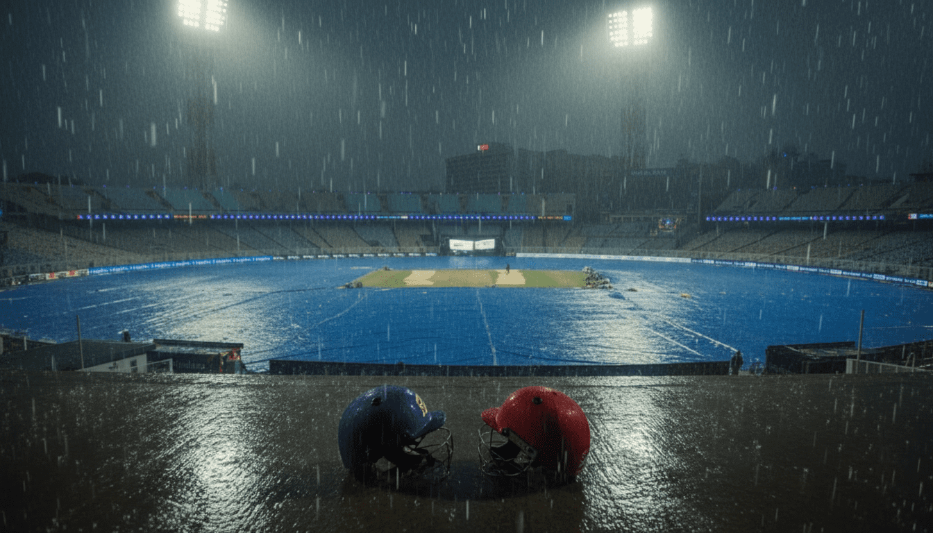 kolkata knight riders vs punjab kings match scorecard rain delay