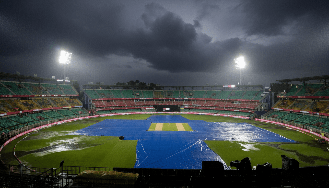 RR vs MI Match Update rain delay]