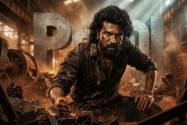 Ram Charan in Peddi movie release date poster